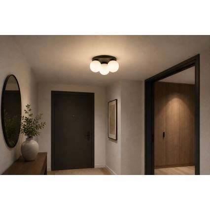 Brilagi - Plafondlamp MILO 3xE27/60W/230V Ø 35 cm zwart