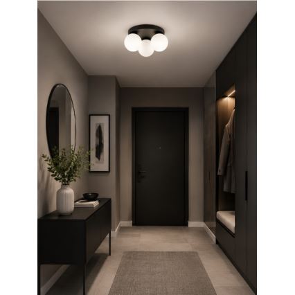 Brilagi - Plafondlamp MILO 3xE27/60W/230V Ø 35 cm zwart