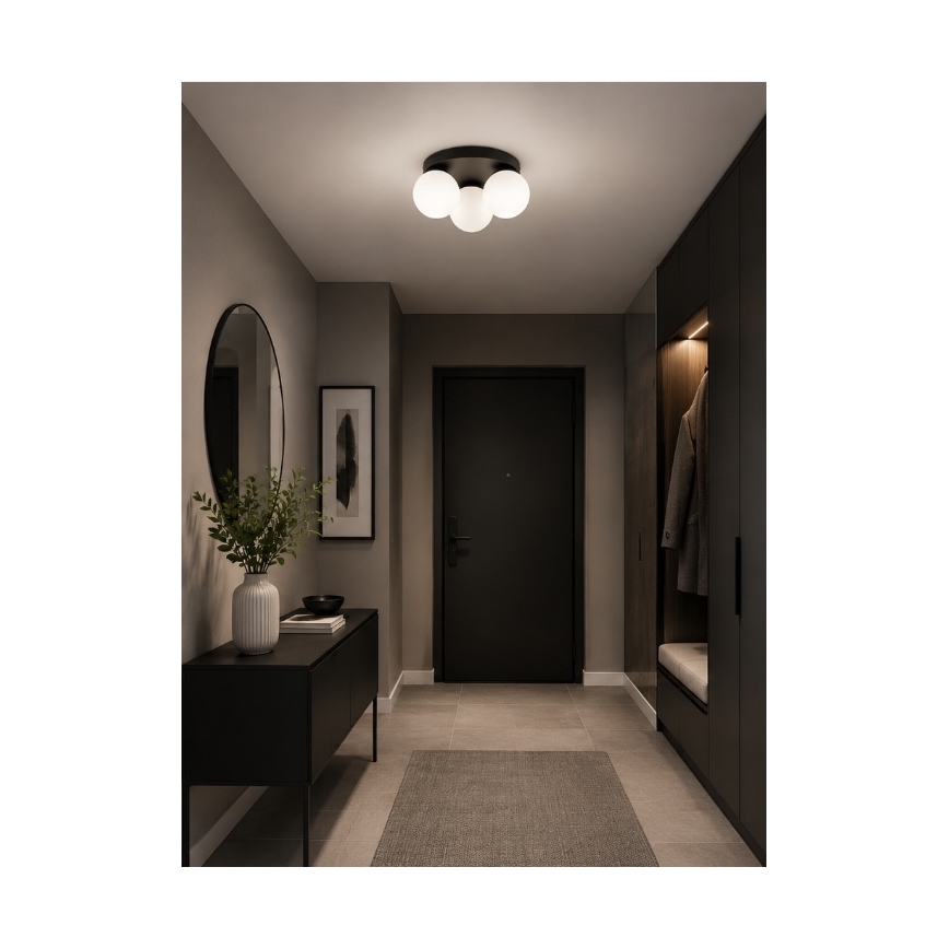 Brilagi - Plafondlamp MILO 3xE27/60W/230V Ø 35 cm zwart