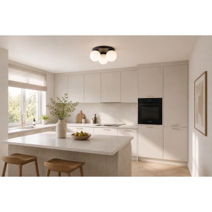Brilagi - Plafondlamp MILO 3xE27/60W/230V Ø 35 cm zwart