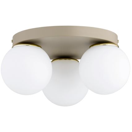Brilagi - Plafondlamp MILO ECRU 3xE27/60W/230V Ø 35 cm beige/goud