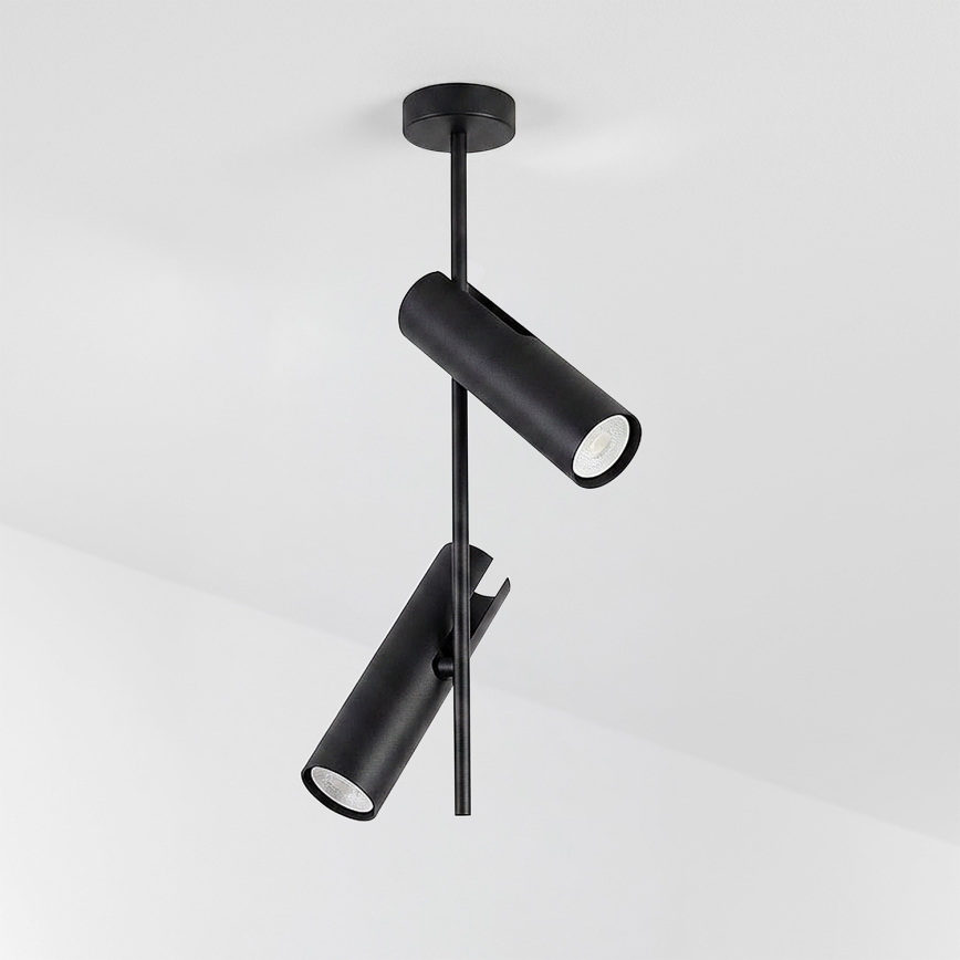 Brilagi - Plafondlamp op stang BRANCH 2xGU10/30W/230V zwart