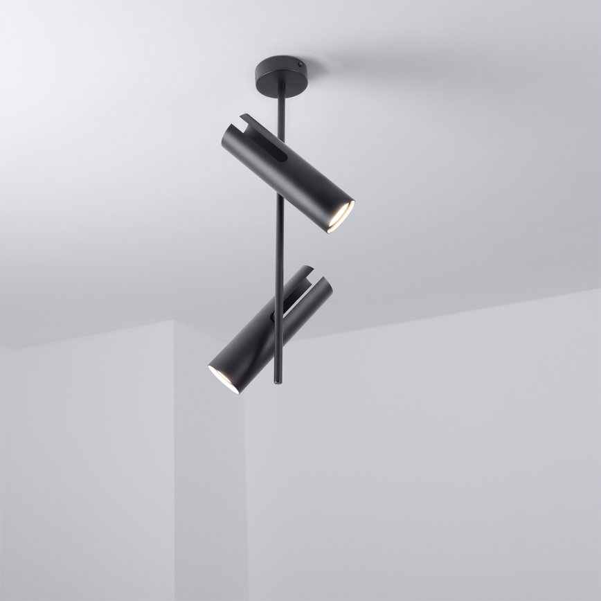 Brilagi - Plafondlamp op stang BRANCH 2xGU10/30W/230V zwart