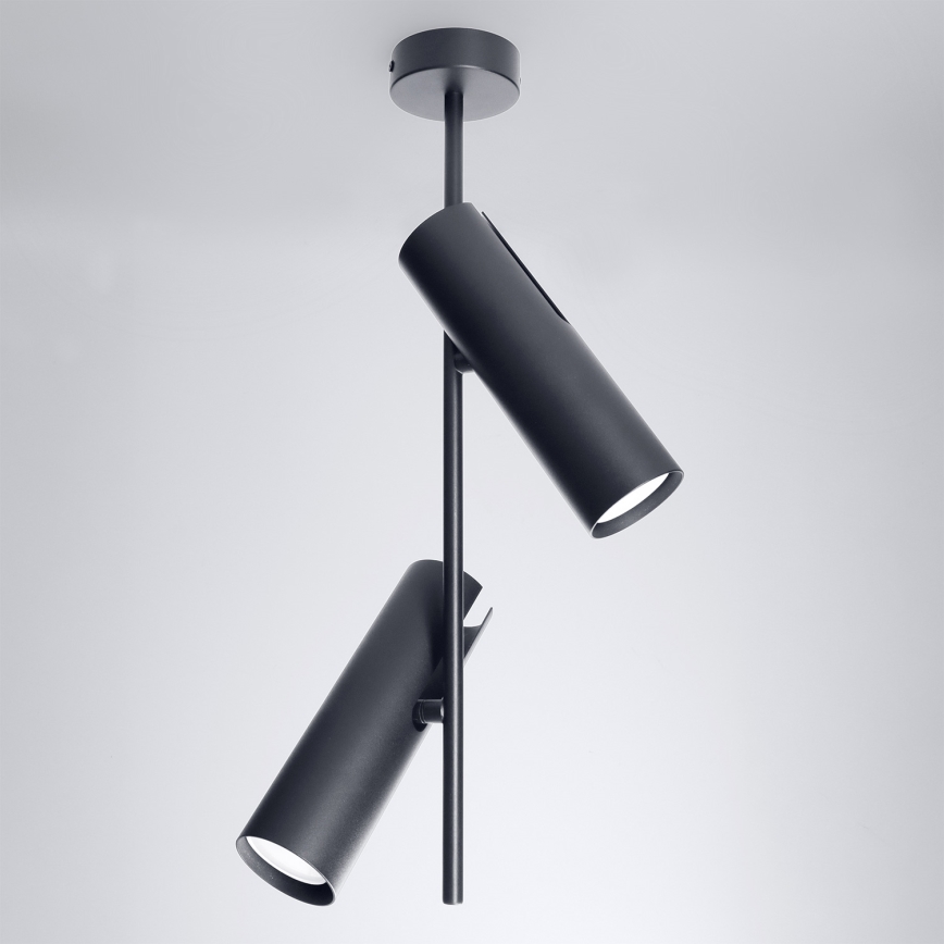 Brilagi - Plafondlamp op stang BRANCH 2xGU10/30W/230V zwart
