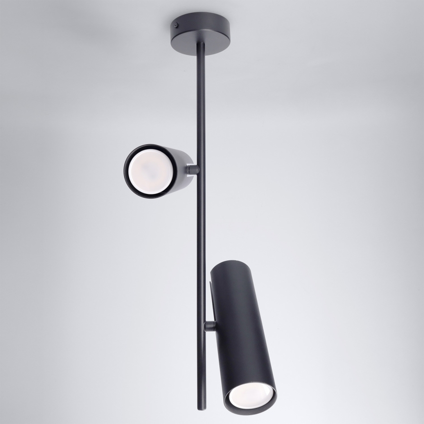 Brilagi - Plafondlamp op stang BRANCH 2xGU10/30W/230V zwart