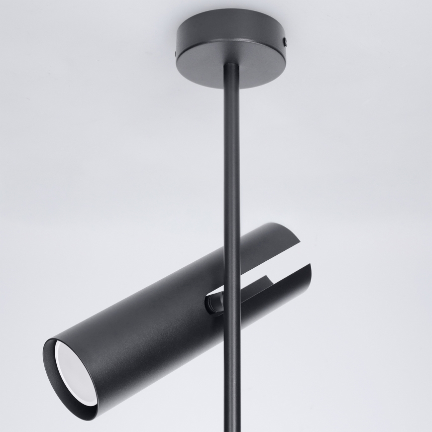 Brilagi - Plafondlamp op stang BRANCH 2xGU10/30W/230V zwart
