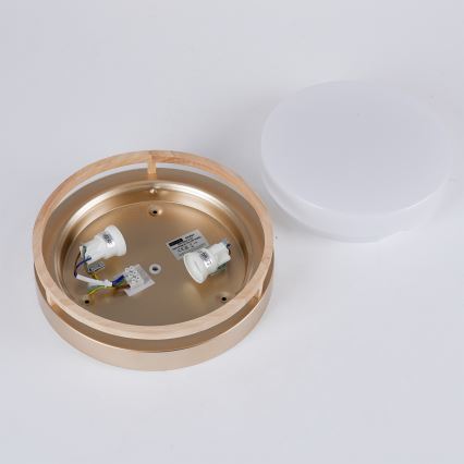 Brilagi - Plafondlamp ORINO 2xE27/40W/230V Ø 27 cm goud/eiken