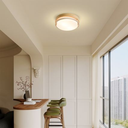 Brilagi - Plafondlamp ORINO 2xE27/40W/230V Ø 27 cm houtdecor/eiken