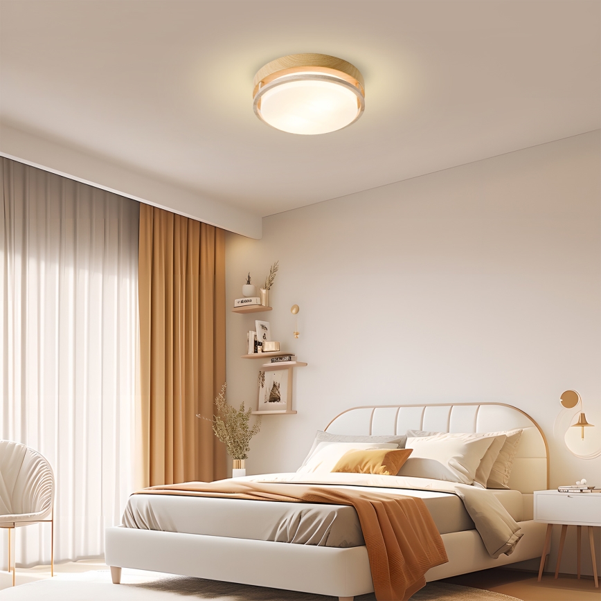 Brilagi - Plafondlamp ORINO 2xE27/40W/230V Ø 27 cm houtdecor/eiken