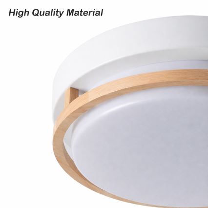 Brilagi - Plafondlamp ORINO 2xE27/40W/230V Ø 27 cm wit/eiken