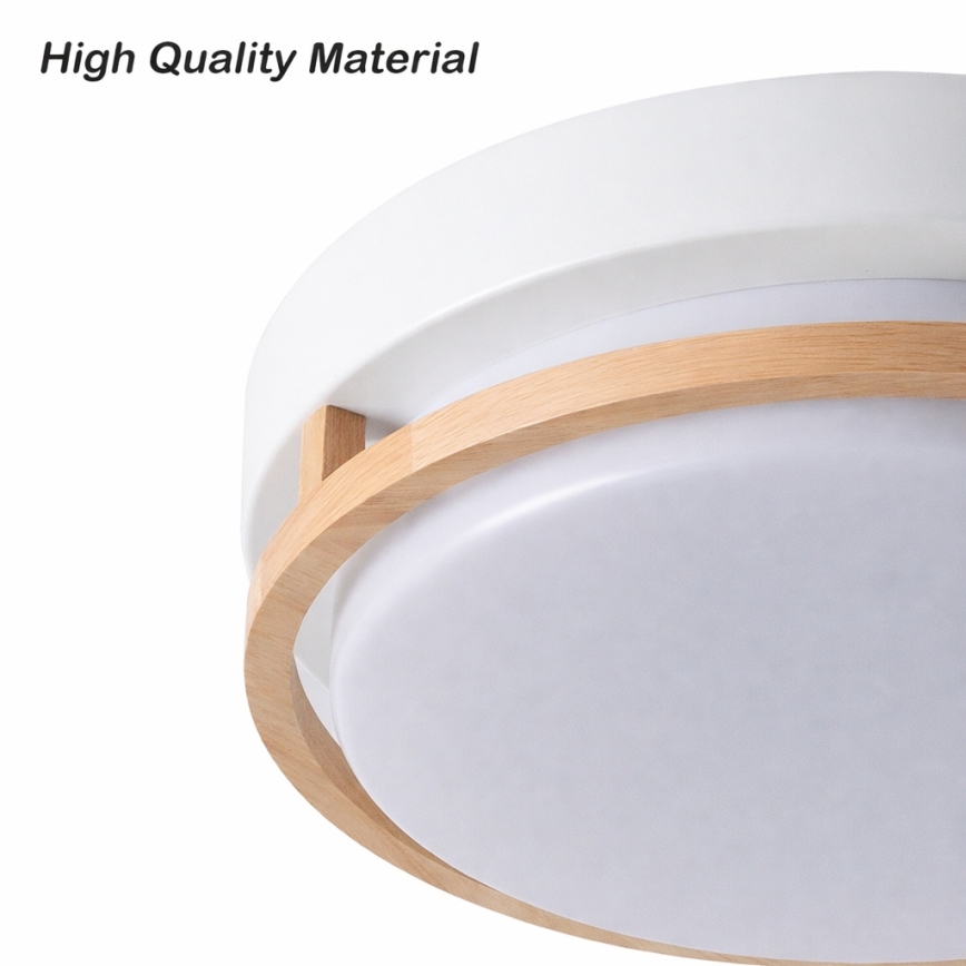Brilagi - Plafondlamp ORINO 2xE27/40W/230V Ø 27 cm wit/eiken
