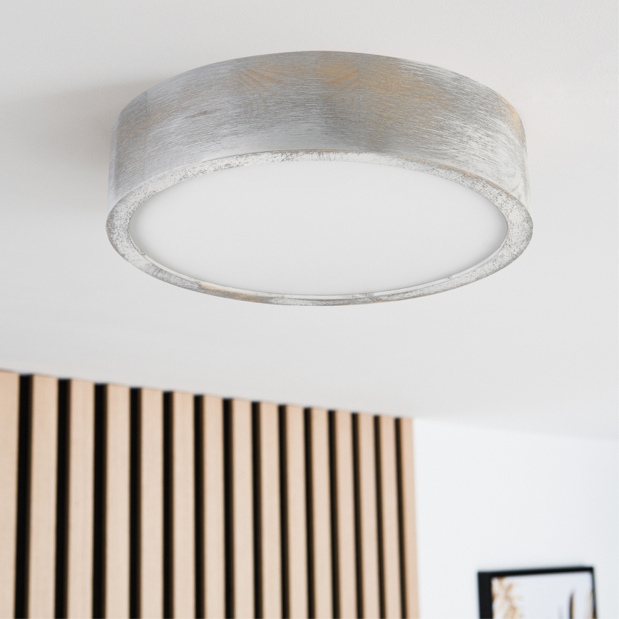 Brilagi - Plafondlamp PINO 1xE27/15W/230V grenen/zilver Ø 27,5 cm