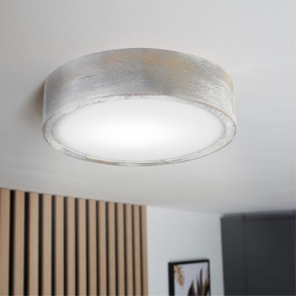 Brilagi - Plafondlamp PINO 1xE27/15W/230V grenen/zilver Ø 27,5 cm