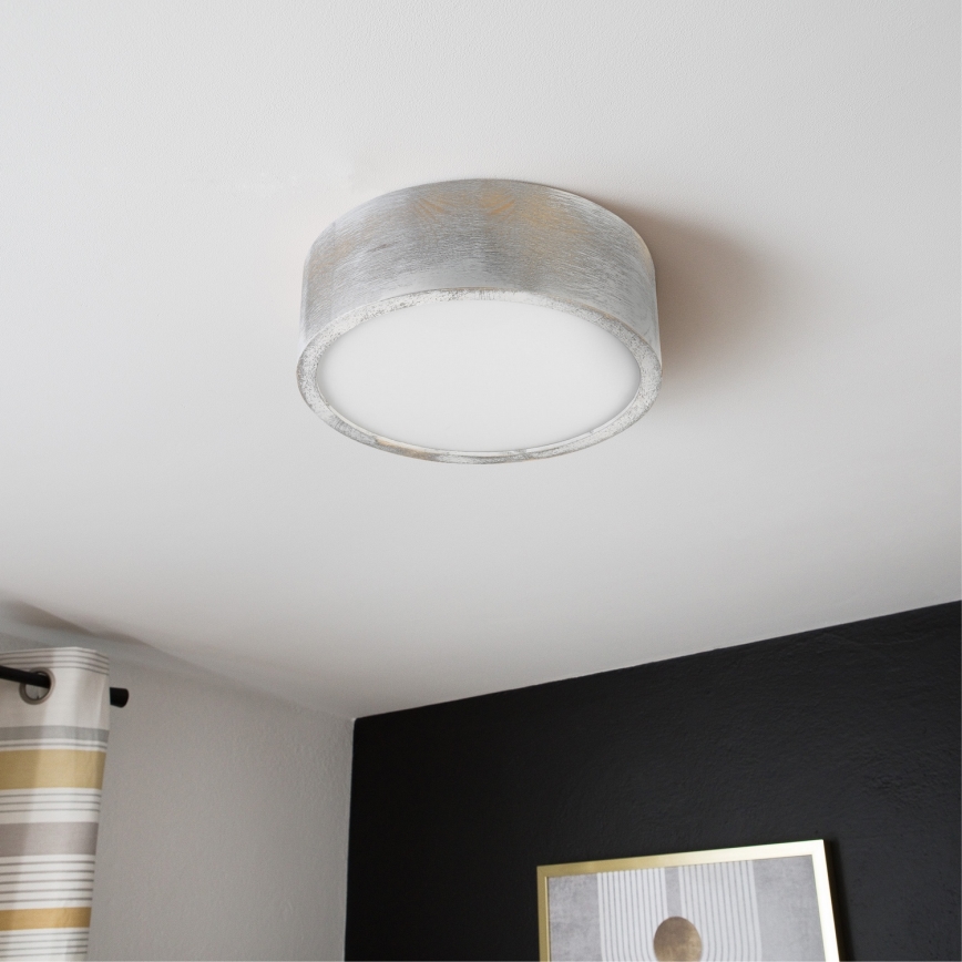 Brilagi - Plafondlamp PINO 1xE27/15W/230V grenen/zilver Ø 27,5 cm