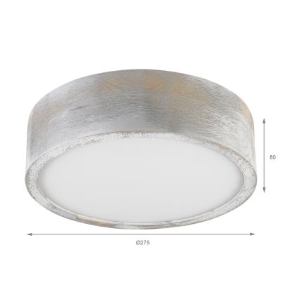 Brilagi - Plafondlamp PINO 1xE27/15W/230V grenen/zilver Ø 27,5 cm