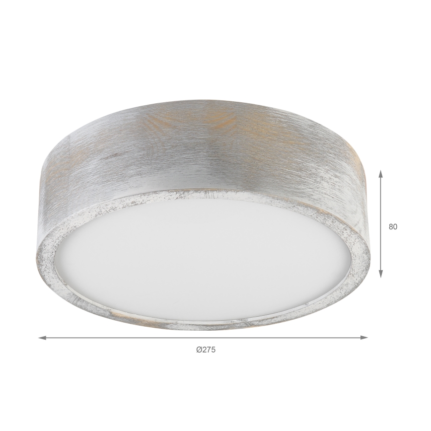 Brilagi - Plafondlamp PINO 1xE27/15W/230V grenen/zilver Ø 27,5 cm