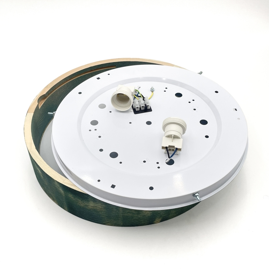 Brilagi - Plafondlamp PINO 2xE27/15W/230V dennenhout/groen Ø 37,5 cm