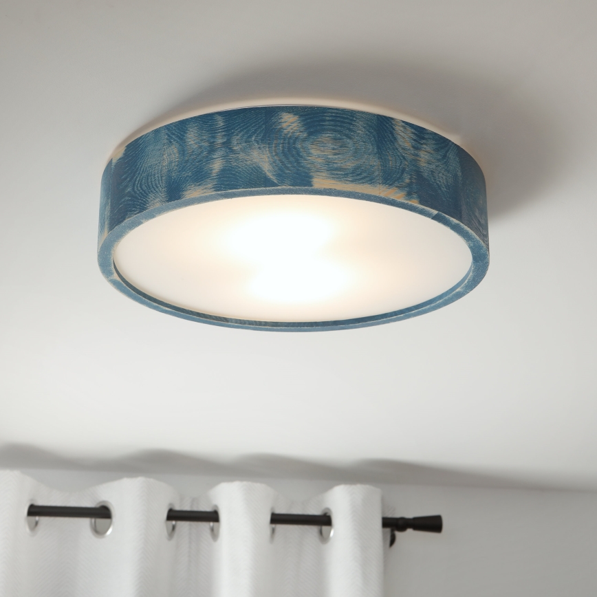 Brilagi - Plafondlamp PINO 2xE27/15W/230V grenen/blauw Ø 37,5 cm