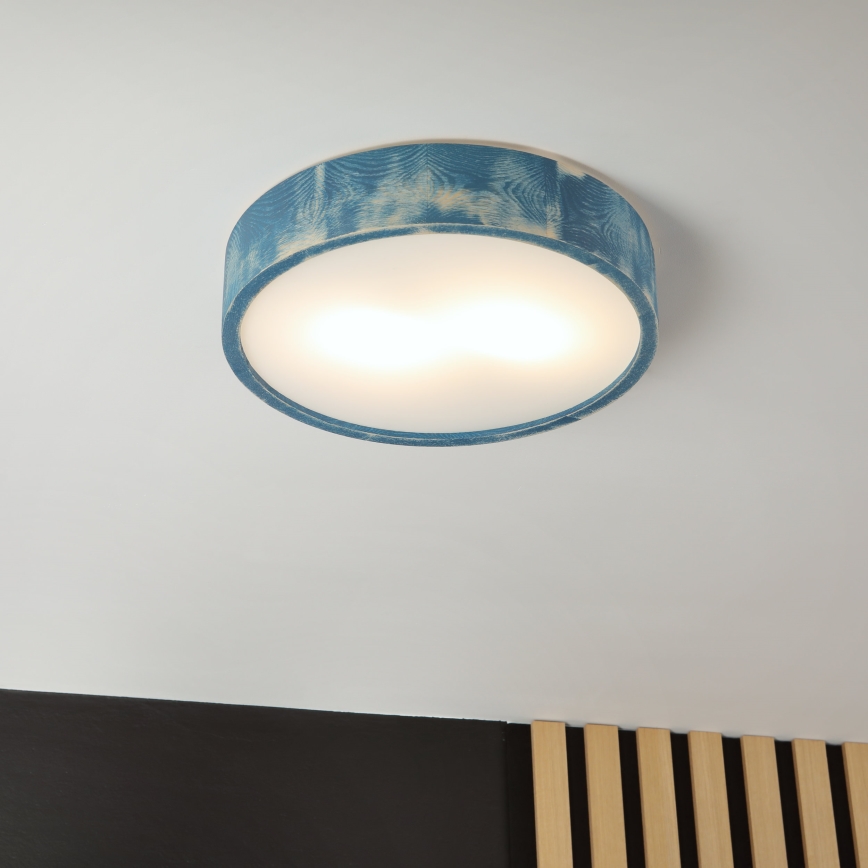Brilagi - Plafondlamp PINO 2xE27/15W/230V grenen/blauw Ø 37,5 cm