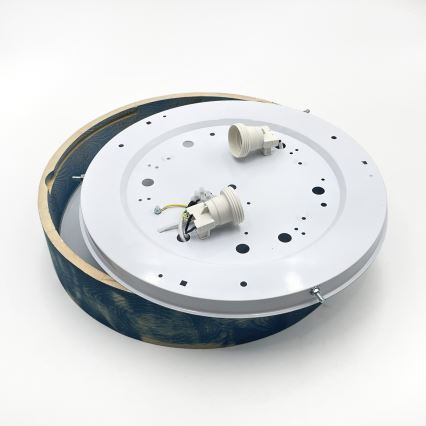 Brilagi - Plafondlamp PINO 2xE27/15W/230V grenen/blauw Ø 37,5 cm