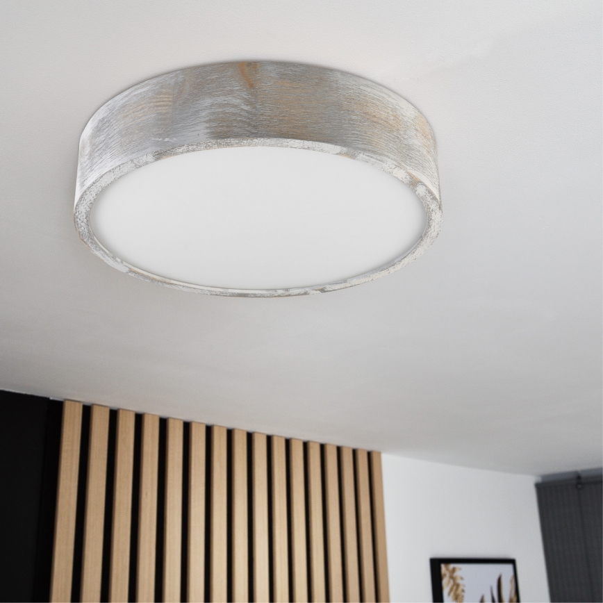 Brilagi - Plafondlamp PINO 2xE27/15W/230V grenen/zilver Ø 37,5 cm