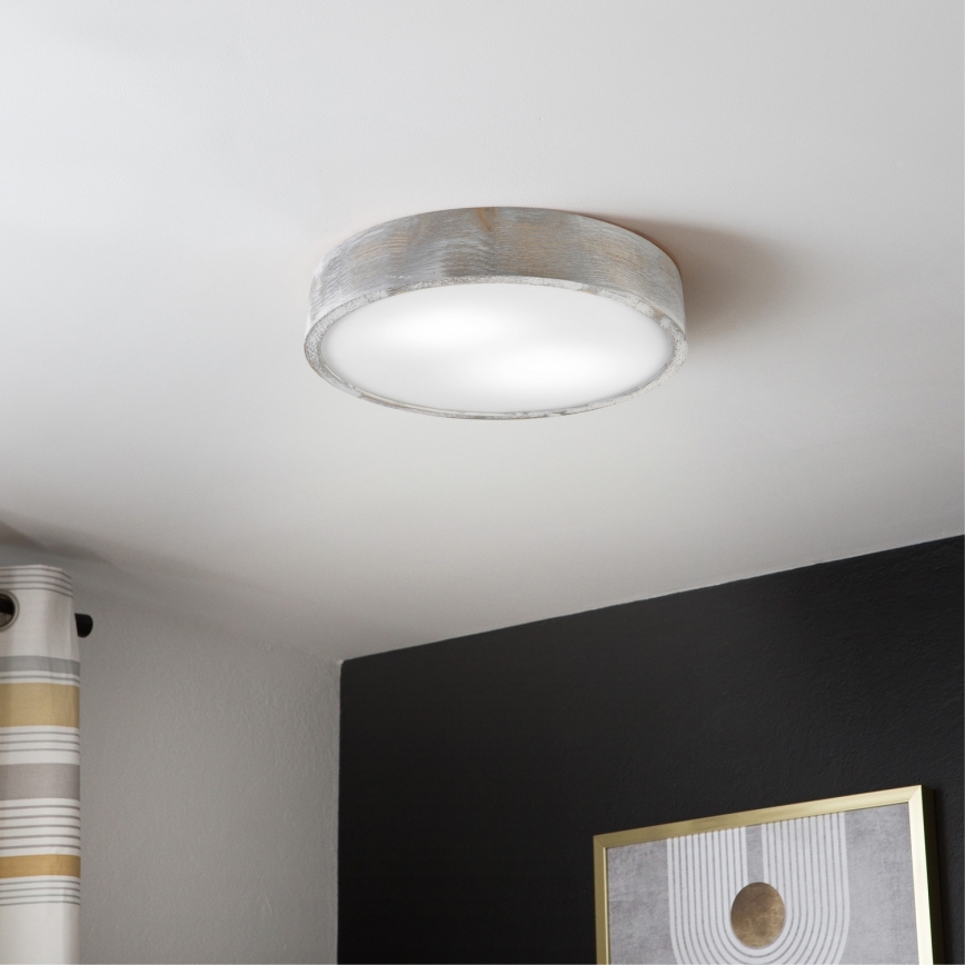 Brilagi - Plafondlamp PINO 2xE27/15W/230V grenen/zilver Ø 37,5 cm