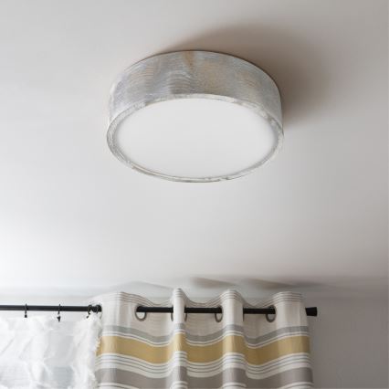 Brilagi - Plafondlamp PINO 2xE27/15W/230V grenen/zilver Ø 37,5 cm