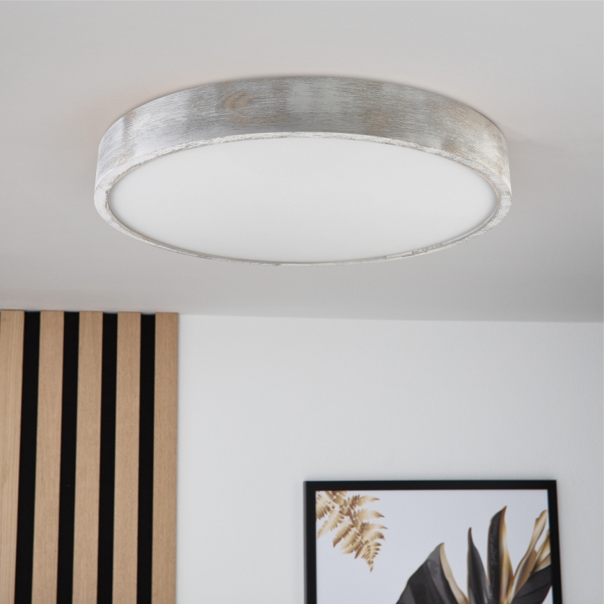 Brilagi - Plafondlamp PINO 3xE27/15W/230V dennenhout/zilver Ø 47,5 cm