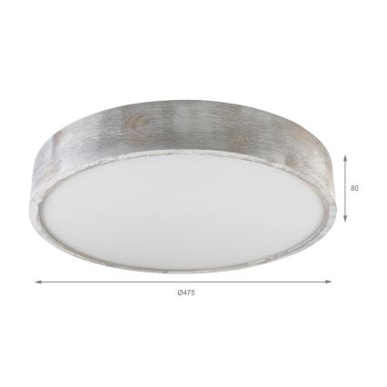 Brilagi - Plafondlamp PINO 3xE27/15W/230V dennenhout/zilver Ø 47,5 cm