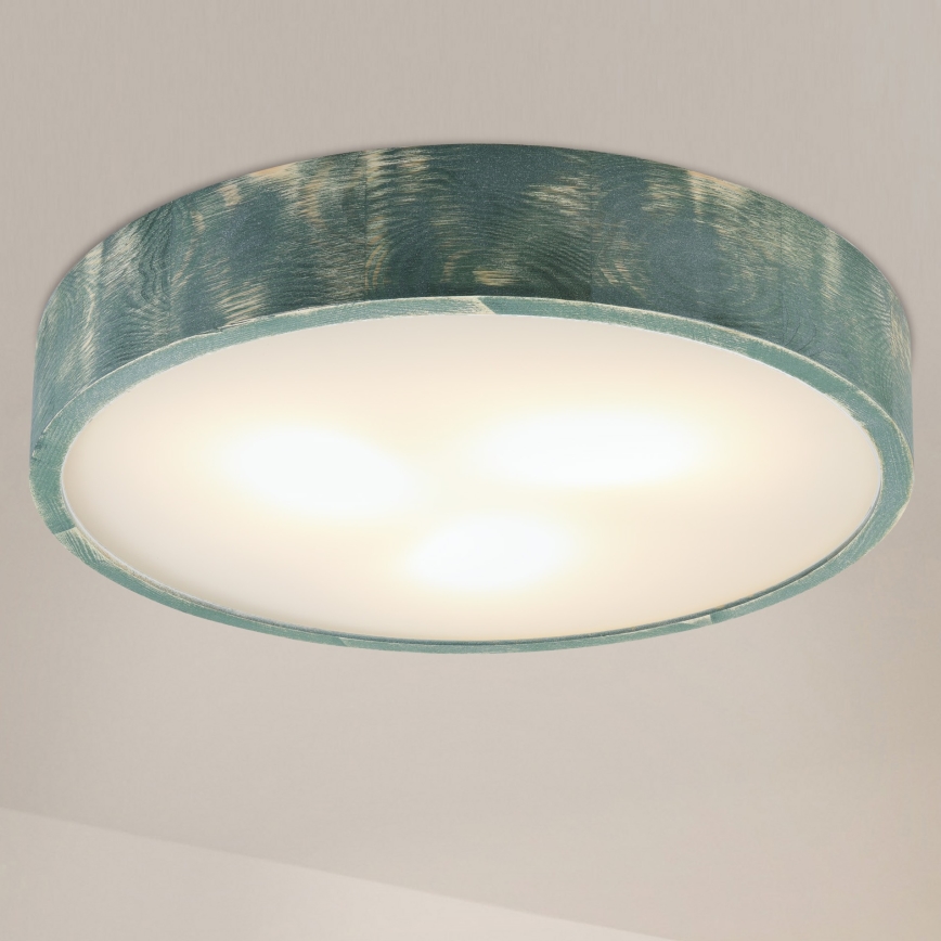 Brilagi - Plafondlamp PINO 3xE27/15W/230V grenen/groen Ø 47,5 cm