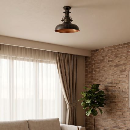 Brilagi - Plafondlamp PYRONIC 1xE27/40W/230V Ø 32 cm brons/patina