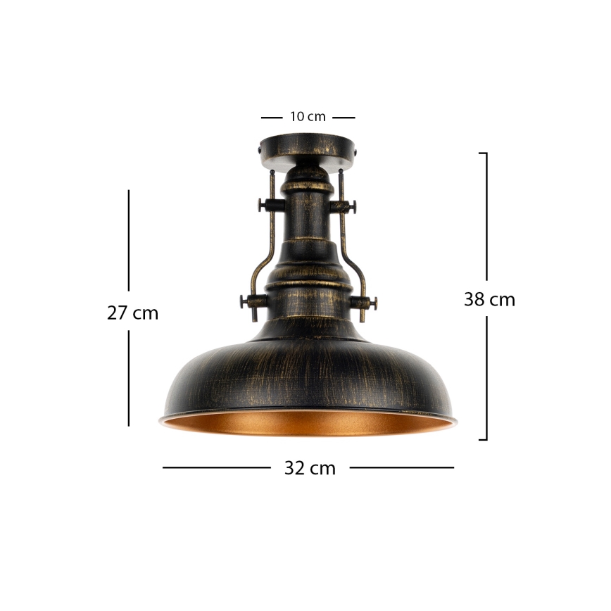 Brilagi - Plafondlamp PYRONIC 1xE27/40W/230V Ø 32 cm brons/patina