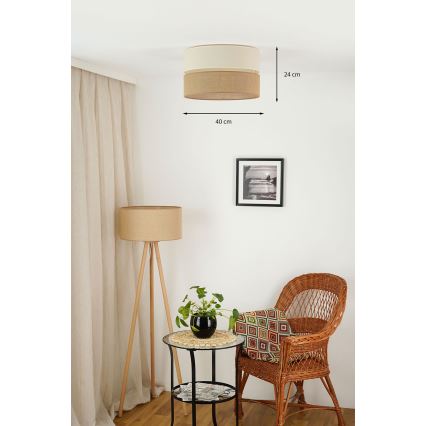 Brilagi - Plafondlamp ROYAL YUTE 1xE27/15W/230V diameter 40 cm beige/crème
