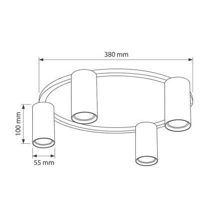 Brilagi - Plafondlamp SELE 4xGU10/30W/230V beige