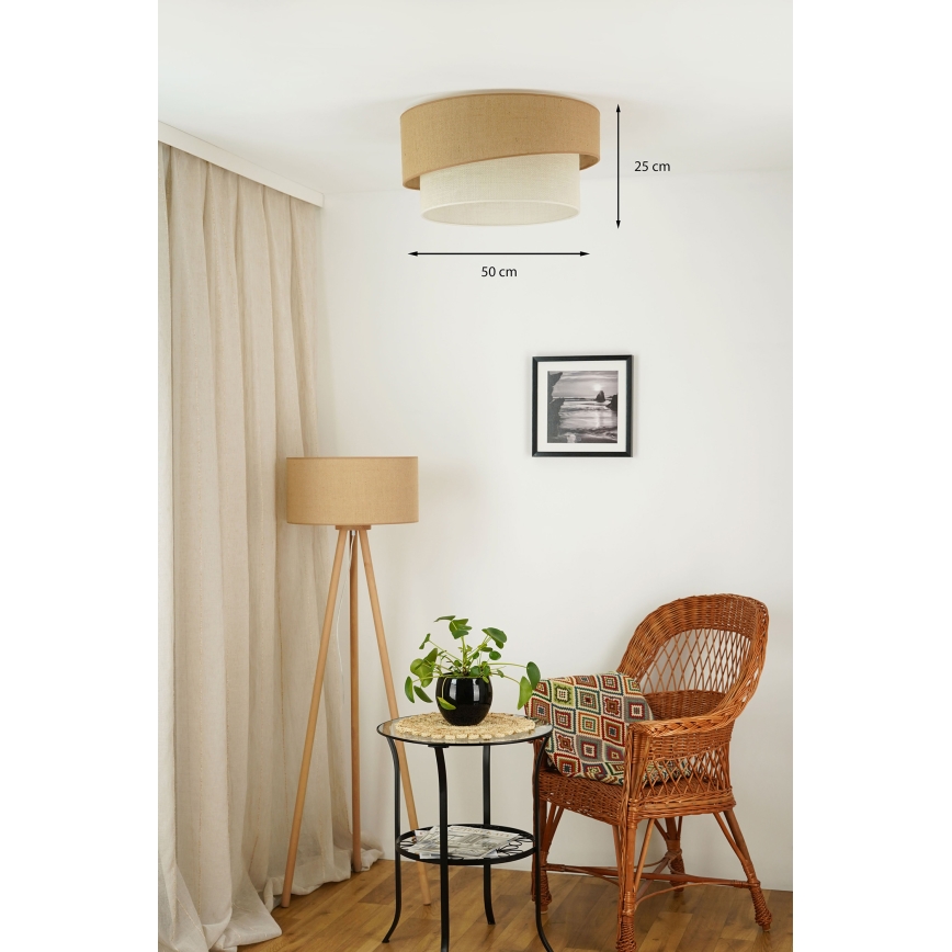 Brilagi - Plafondlamp SHINE 1xE27/15W/230V diameter 50 cm beige/crème