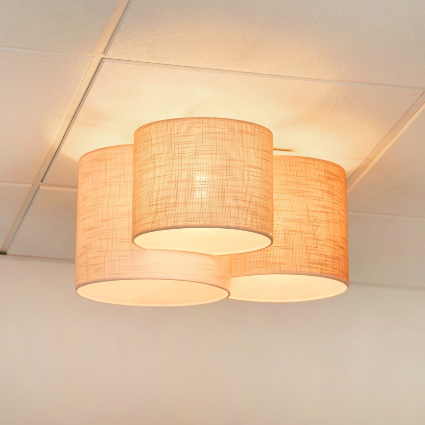 Brilagi - Plafondlamp SNAKE 3xE27/15W/230V 50x57 cm grijs/crème