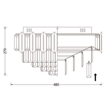 Brilagi - Plafondlamp SPECTRA 5xE14/40W/230V Ø 48 cm goudkleurig