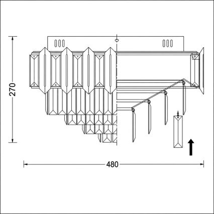BRILAGI - Plafondlamp SPECTRA 5xE14/40W/230V Ø 48 cm goudkleurig