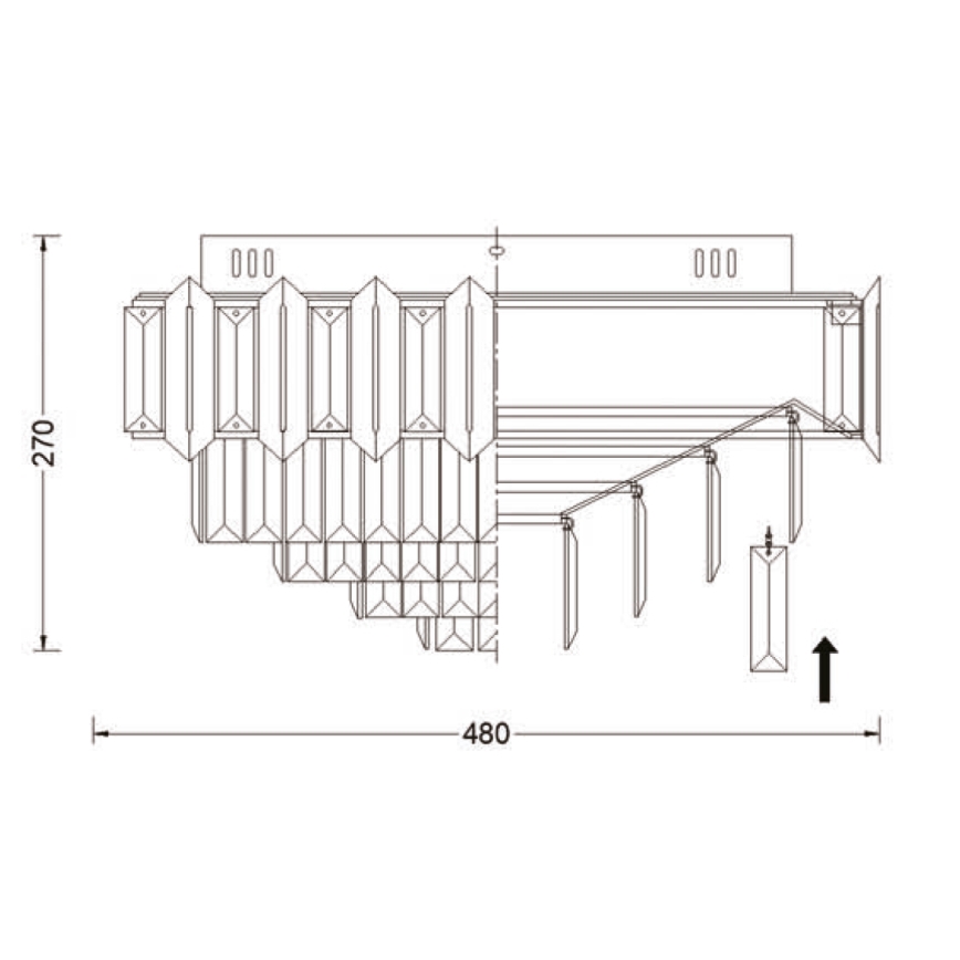 Brilagi - Plafondlamp SPECTRA 5xE14/40W/230V Ø 48 cm zwart