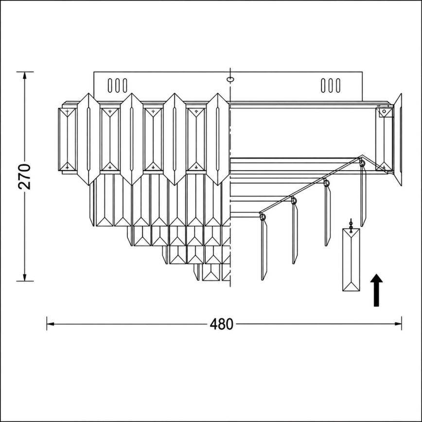 BRILAGI - Plafondlamp SPECTRA 5xE14/40W/230V Ø 48 cm zwart