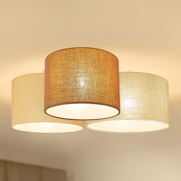 Brilagi - Plafondlamp SPIN 3xE27/15W/230V beige/crème