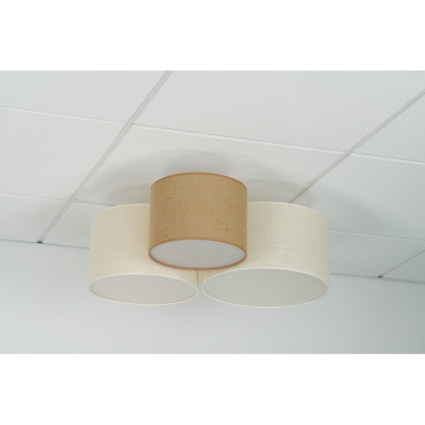 Brilagi - Plafondlamp SPIN 3xE27/15W/230V beige/crème