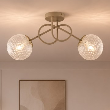 Brilagi - Plafondlamp STELLA 2xE27/60W/230V beige/goud