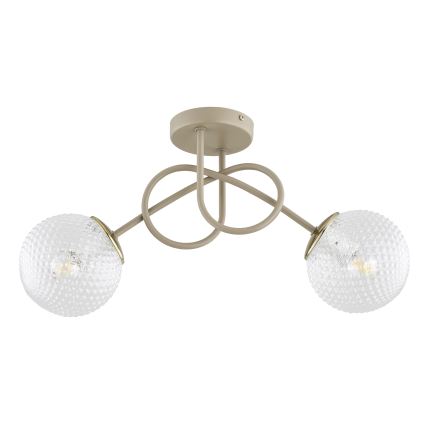 Brilagi - Plafondlamp STELLA 2xE27/60W/230V beige/goud