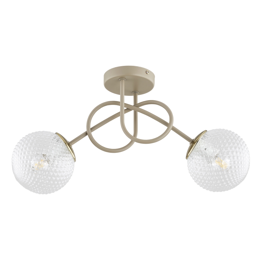 Brilagi - Plafondlamp STELLA 2xE27/60W/230V beige/goud