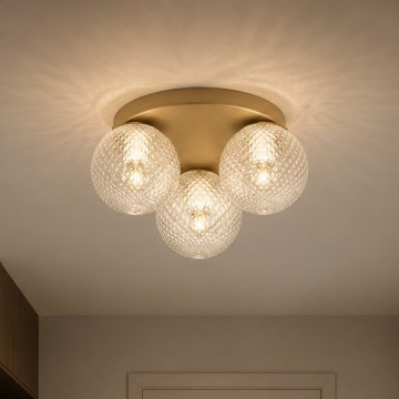 Brilagi - Plafondlamp STELLA 3xE27/60W/230V Ø 35 cm beige/goud