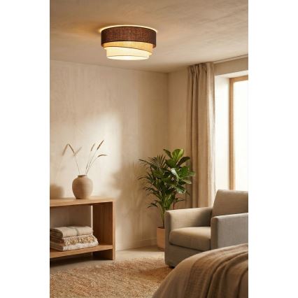 Brilagi - Plafondlamp TRIO 1xE27/60W/230V Ø 40 cm bruin/beige/wit