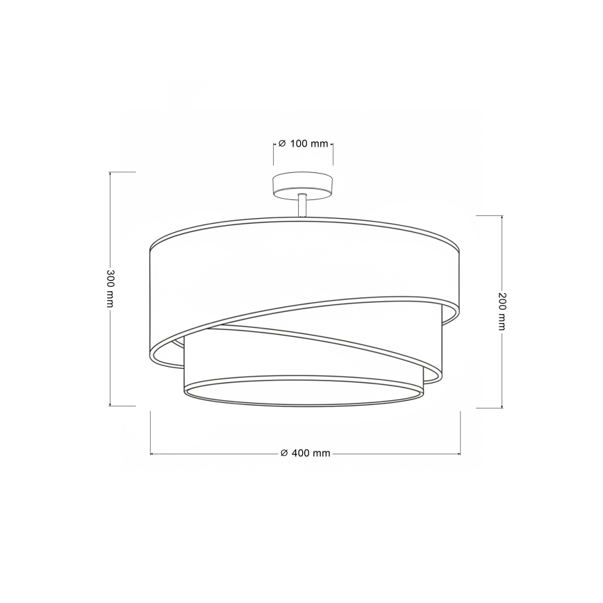 Brilagi - Plafondlamp TRIO 1xE27/60W/230V Ø 40 cm crème/grijs