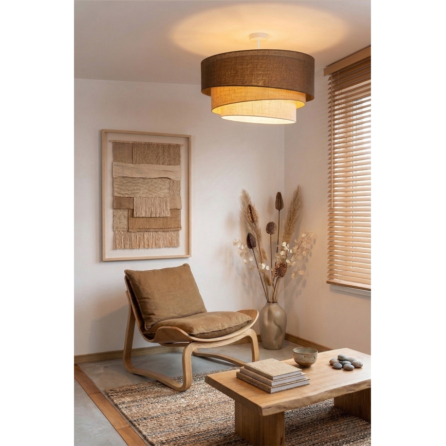 Brilagi - Plafondlamp TRIO 3xE27/60W/230V pr. 60 cm bruin/beige/wit