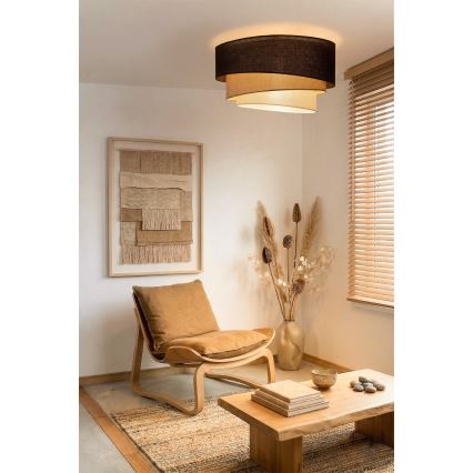 Brilagi - Plafondlamp TRIO 3xE27/60W/230V Ø 60 cm bruin/beige/wit
